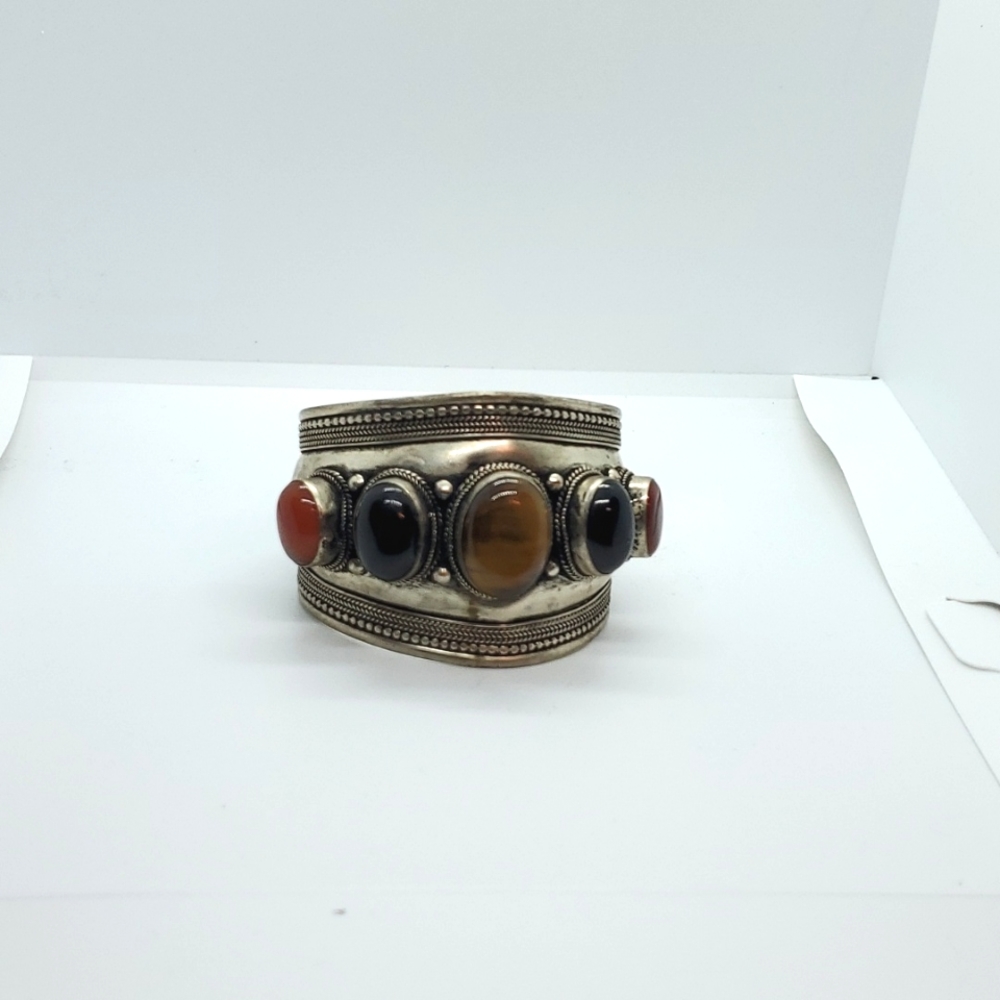 Cuff Bracelet with semi- precious stones.